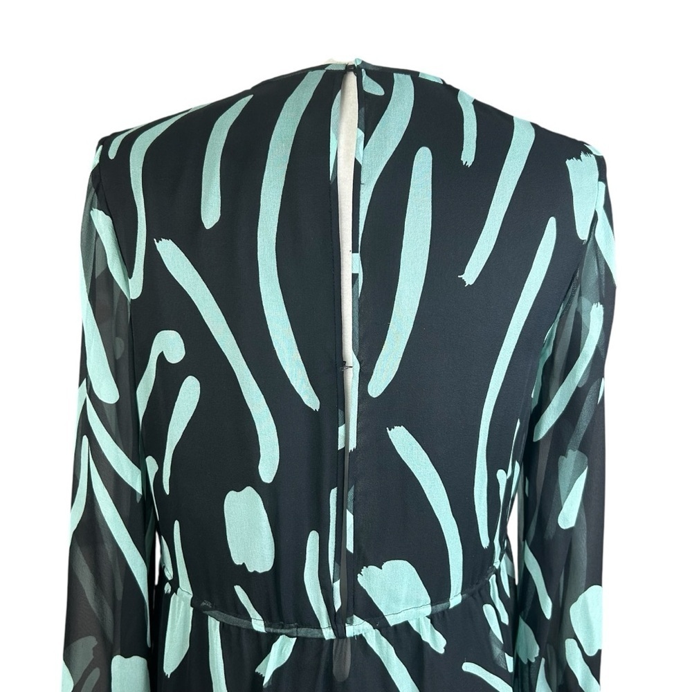 Diane Von Furstenberg Silk Mini Dress 6 Drawstring Waist Lined FLAW - Picture 8 of 13